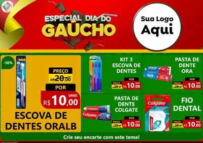 Modelo de Encarte para Encarte A4 Horizontal com o tema Especial Dia do Gaúcho para Higiene Pessoal