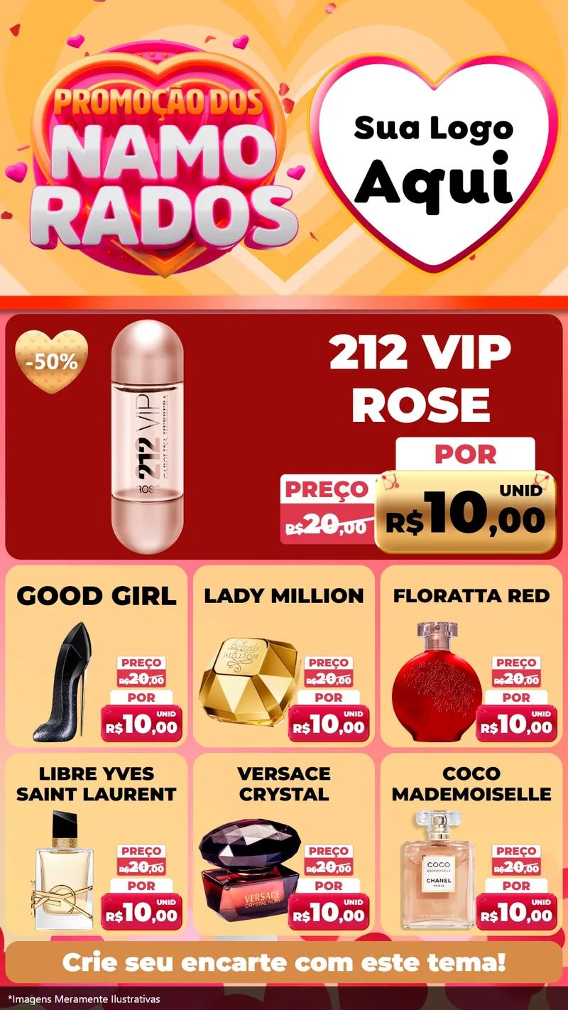 Modelo de Rede Social para Stories com o tema Promoção dos Namorados para Perfumes