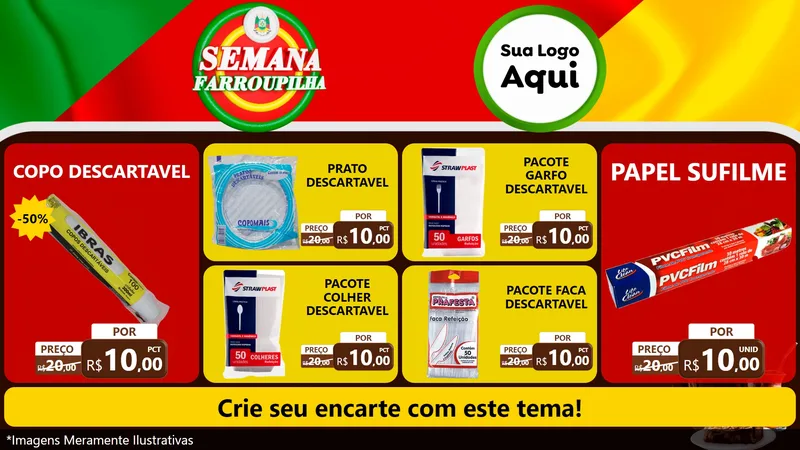 Modelo de TV para TV Horizontal com o tema Semana Farroupilha para Embalagens