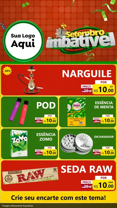 Modelo de TV para TV Vertical com o tema Setembro Imbatível para Tabacaria