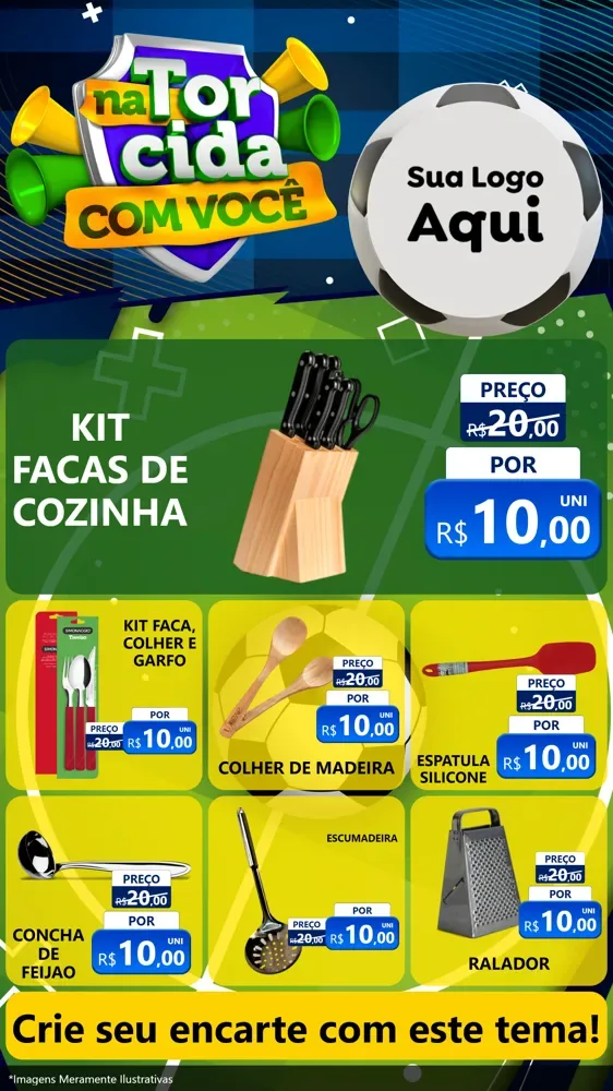 Modelo de Rede Social para Stories com o tema Na Torcida Com Você - Copa para Utilidades Domésticas