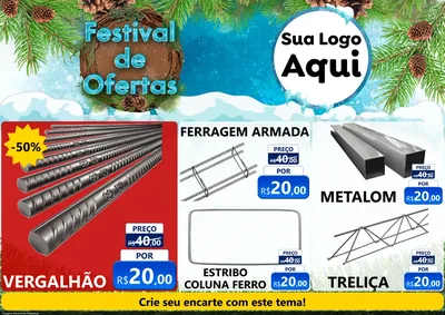Modelo de Encarte para Encarte A4 Horizontal com o tema Festival de Ofertas - Inverno para Ferragens