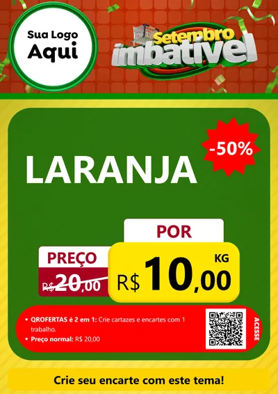 Modelo de Cartaz para Cartaz A4 Vertical com o tema Setembro Imbatível para Hortifrúti