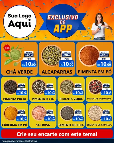 Modelo de Rede Social para Feed Instagram com o tema Exclusivo do Aplicativo para Produtos Naturais