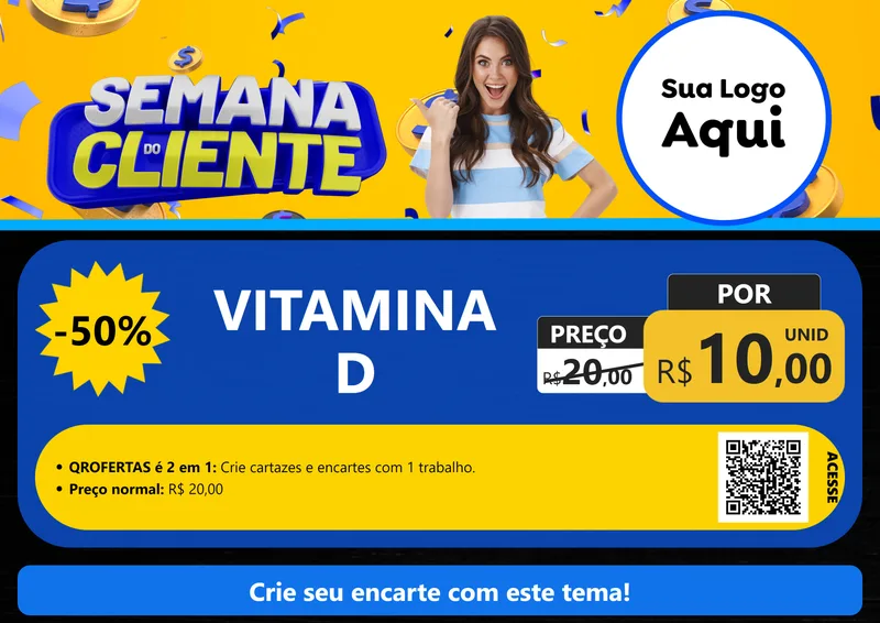 Modelo de Cartaz para Cartaz A4 Horizontal com o tema Semana do Cliente para Farmácia