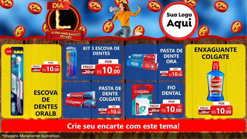 Modelo de TV para TV Horizontal com o tema Dia L - O Dia Mais Barato Do Mês para Higiene Pessoal