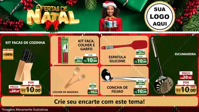 Modelo de TV para TV Horizontal com o tema Ofertas de Natal para Utilidades Domésticas