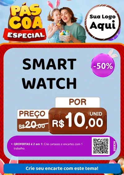 Modelo de Cartaz para Cartaz A4 Vertical com o tema Páscoa Especial para Informática