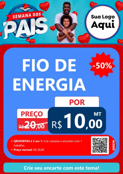 Modelo de Cartaz para Cartaz A4 Vertical com o tema Semana Dos Pais para Materiais Elétricos