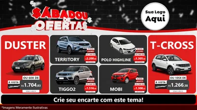 Modelo de TV para TV Horizontal com o tema Sabadou de Ofertas para Concessionaria de Carros