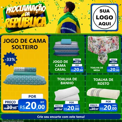 Modelo de Rede Social para Feed Facebook com o tema Proclamação da República para Cama, Mesa e Banho