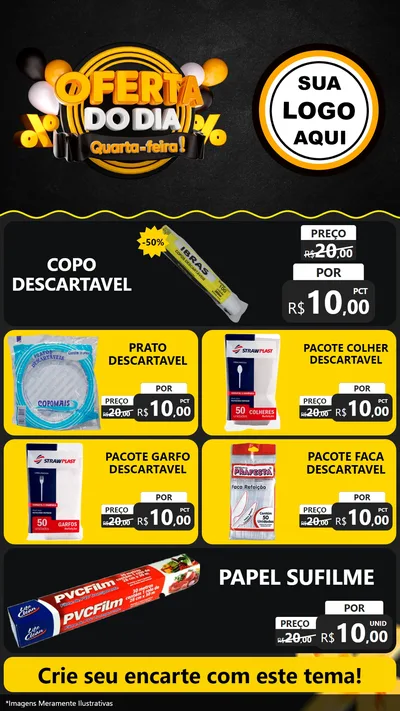 Modelo de TV para TV Vertical com o tema Oferta do Dia - Quarta Feira! para Embalagens