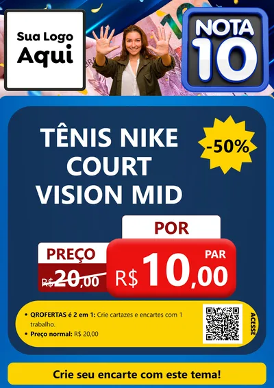 Modelo de Cartaz para Cartaz A4 Vertical com o tema Nota 10 para Calçados