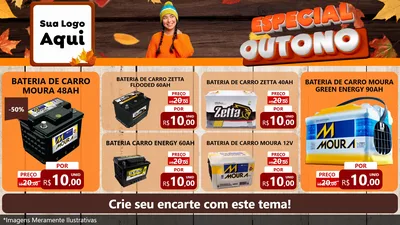 Modelo de TV para TV Horizontal com o tema Especial Outono para Baterias Elétricas