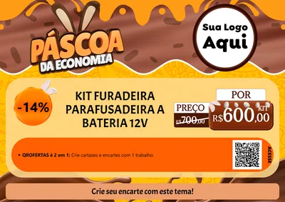 Modelo de Cartaz para Cartaz A4 Horizontal com o tema Páscoa da Economia para Maquinas e Ferramentas