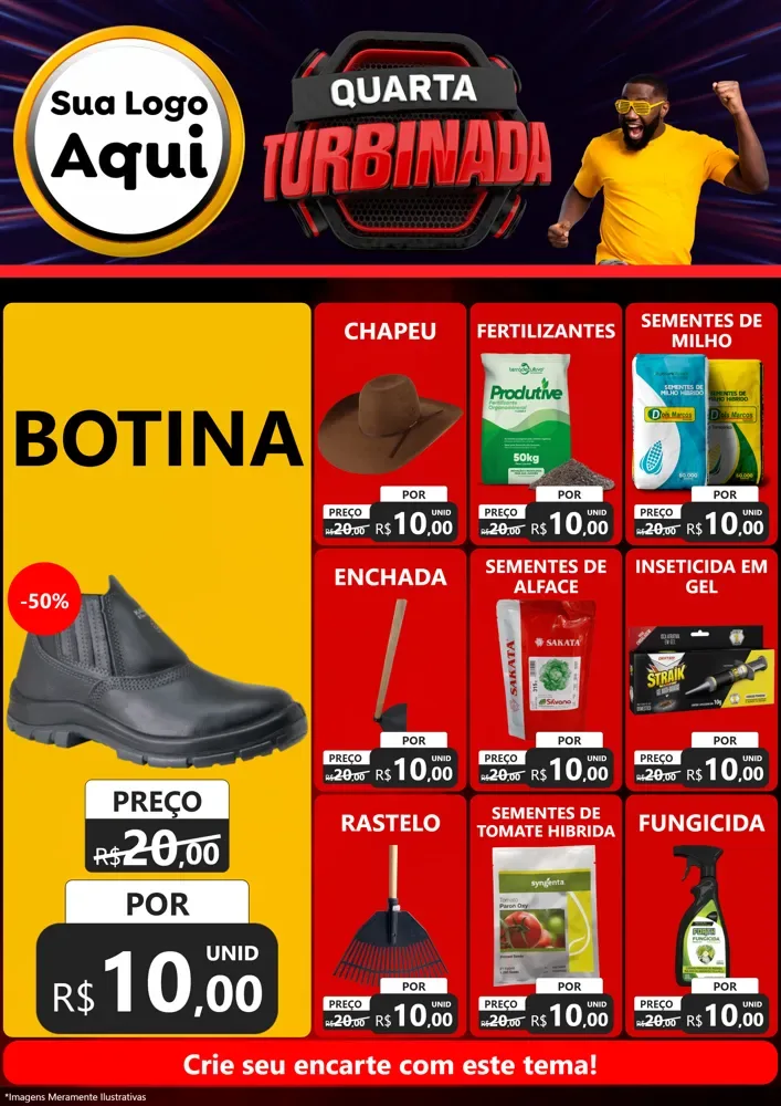 Modelo de Encarte para Encarte A4 Vertical com o tema Quarta Turbinada para Agropecuária
