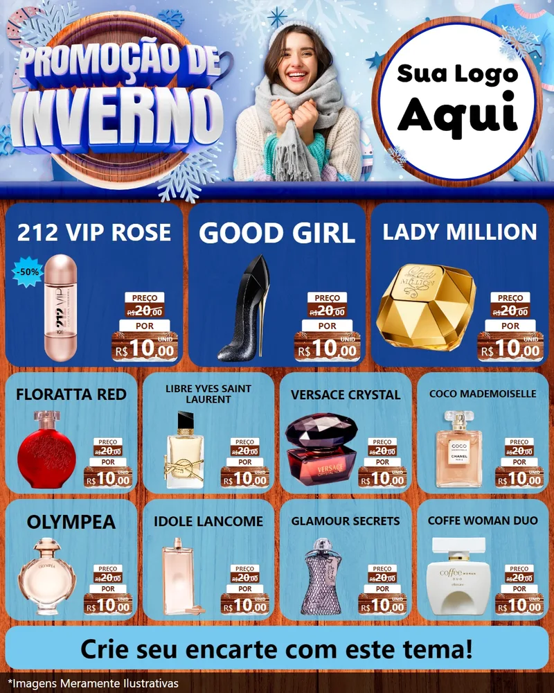 Modelo de Rede Social para Feed Instagram com o tema Promoção de Inverno para Perfumes