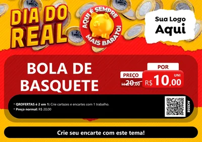 Modelo de Cartaz para Cartaz A4 Horizontal com o tema Dia Do Real para Artigos Esportivos