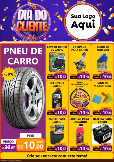 Modelo de Encarte para Encarte A4 Vertical com o tema Dia do Cliente para Auto peças