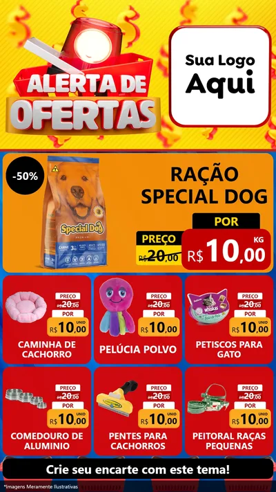 Modelo de Rede Social para Stories com o tema Alerta de Ofertas para Pet Shop