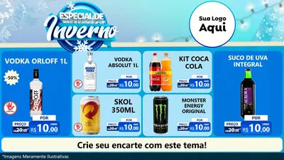 Modelo de TV para TV Horizontal com o tema Especial de Inverno para Distribuidora de bebidas