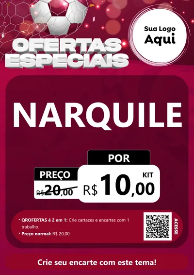Modelo de Cartaz para Cartaz A4 Vertical com o tema Ofertas Especiais - Futebol para Tabacaria