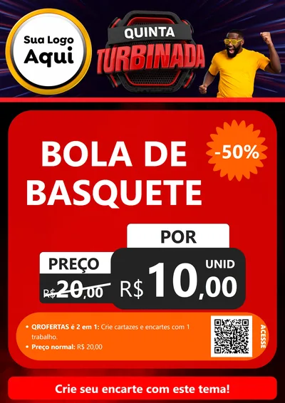 Modelo de Cartaz para Cartaz A4 Vertical com o tema Quinta Turbinada para Artigos Esportivos