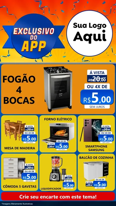 Modelo de Rede Social para Stories com o tema Exclusivo do Aplicativo para Móveis e Eletro