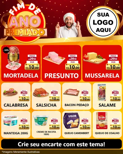Modelo de Rede Social para Feed Instagram com o tema Fim de Ano Premiado para Frios e Laticínios