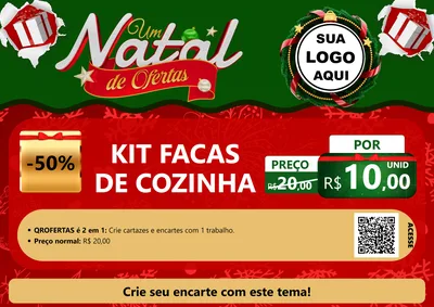Modelo de Cartaz para Cartaz A4 Horizontal com o tema Um Natal de Ofertas para Utilidades Domésticas