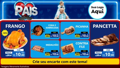 Modelo de TV para TV Horizontal com o tema Mês Dos Pais para Assados