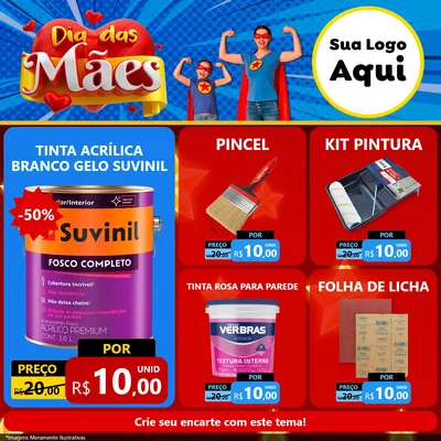 Modelo de Rede Social para Feed Facebook com o tema Dia das Mães para Tintas e Ferramentas