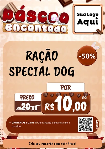 Modelo de Cartaz para Cartaz A4 Vertical com o tema Páscoa Encantada para Pet Shop
