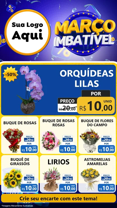 Modelo de Rede Social para Stories com o tema Março Imbatível para Floricultura e jardim