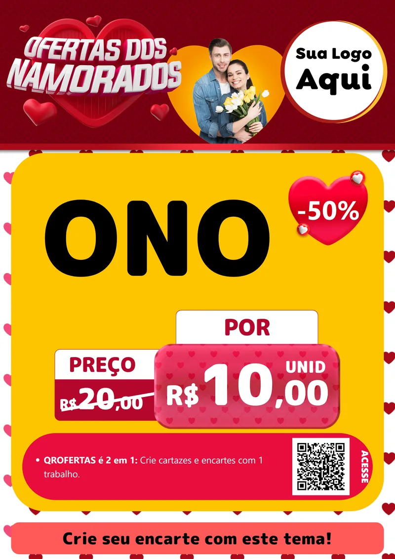 Modelo de Cartaz para Cartaz A4 Vertical com o tema Ofertas Dos Namorados para Óticas