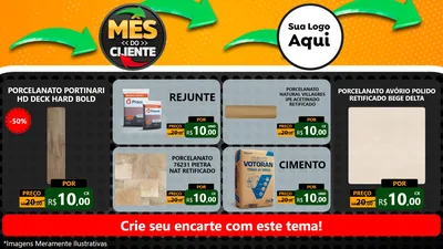 Modelo de TV para TV Horizontal com o tema Mês do Cliente para Pisos e revestimentos