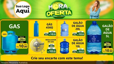 Modelo de TV para TV Horizontal com o tema Hora da Oferta para Água e gás