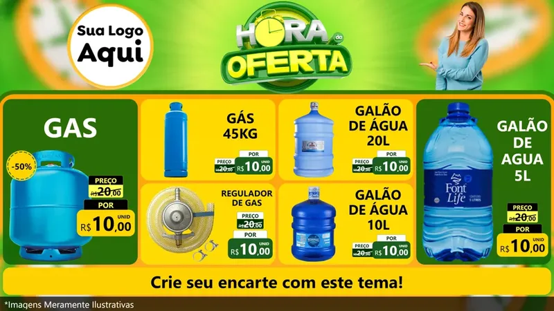 Modelo de TV para TV Horizontal com o tema Hora da Oferta para Água e gás