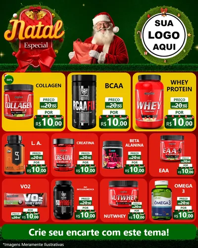 Modelo de Rede Social para Feed Instagram com o tema Natal Especial para Suplementos alimentares