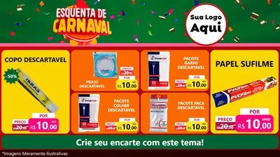Modelo de TV para TV Horizontal com o tema Esquenta de Carnaval para Embalagens