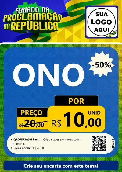 Modelo de Cartaz para Cartaz A4 Vertical com o tema Feriado da Proclamação da República para Óticas