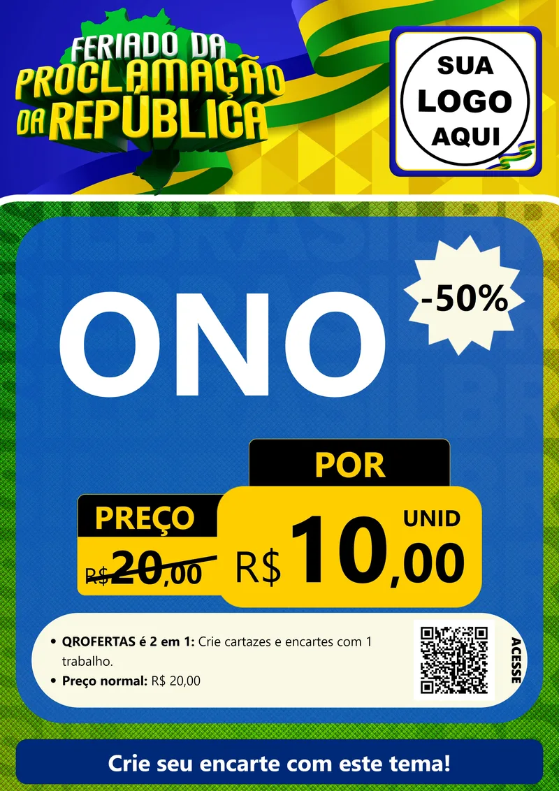 Modelo de Cartaz para Cartaz A4 Vertical com o tema Feriado da Proclamação da República para Óticas