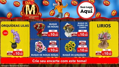 Modelo de TV para TV Horizontal com o tema Dia M - O Dia Mais Barato Do Mês para Floricultura e jardim