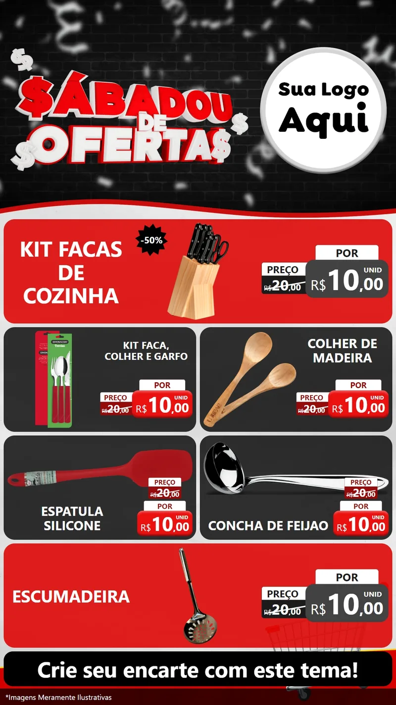 Modelo de TV para TV Vertical com o tema Sabadou de Ofertas para Utilidades Domésticas