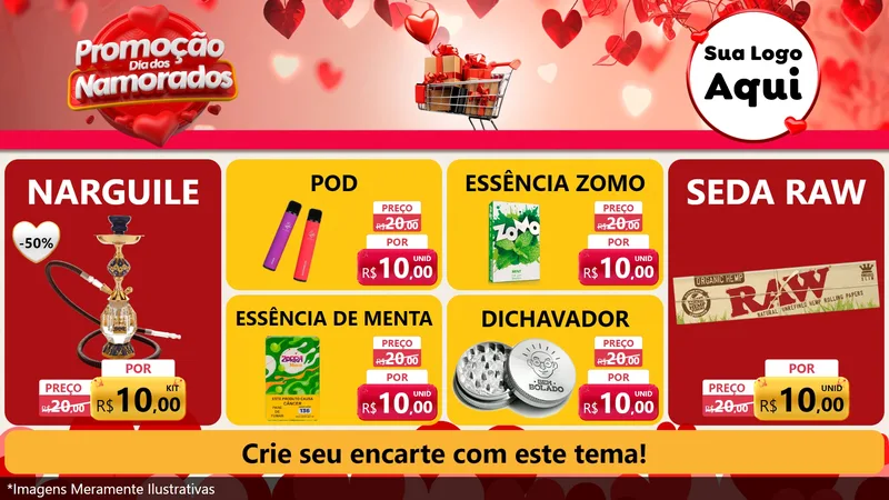 Modelo de TV para TV Horizontal com o tema Promoção Dia dos Namorados para Tabacaria