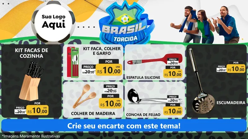 Modelo de TV para TV Horizontal com o tema Brasil Torcida - Copa para Utilidades Domésticas
