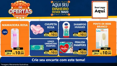 Modelo de TV para TV Horizontal com o tema Sábado de Ofertas Imperdíveis para Bebês