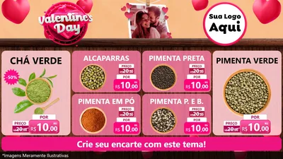 Modelo de TV para TV Horizontal com o tema Valentine's Day para Produtos Naturais