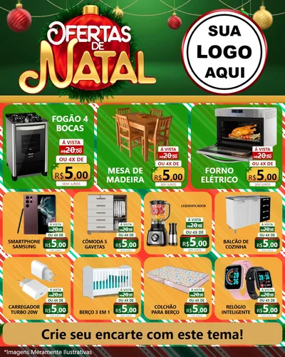 Modelo de Rede Social para Feed Instagram com o tema Ofertas de Natal para Móveis e Eletro