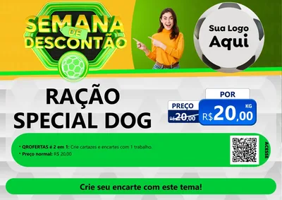 Modelo de Cartaz para Cartaz A4 Horizontal com o tema Semana de Descontão - Copa para Pet Shop